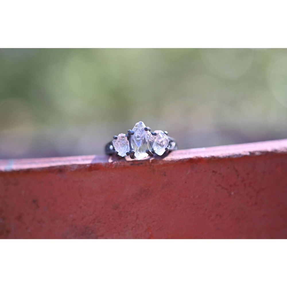 Three stone teardrop rough gemstone jewelry size 3 4 5 6 7 8 9 10 11 12 …